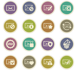 Mail and envelope icons set