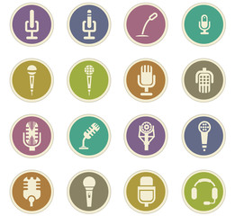 Microphone icons set