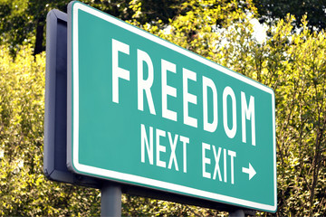Freedom - next exit sign