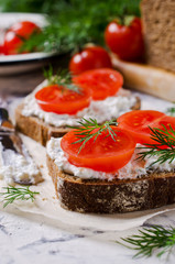 Fototapeta na wymiar Sandwich with tomatoes
