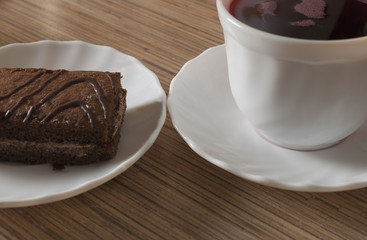 cake on a white plate
