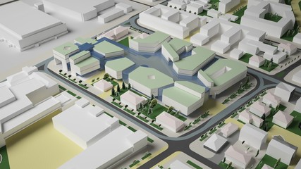 3D graphics of the urban environment. quarter