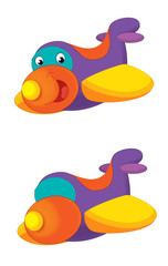 Cartoon happy plane - isolated - illustration for children