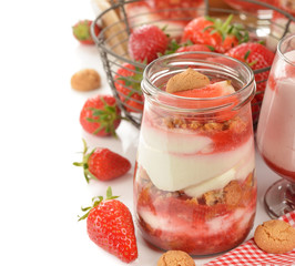 Dessert with strawberries