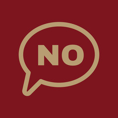 The NO speech bubble icon. No symbol. Flat