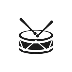 Fotobehang Drum icon. design. Music and toy symbol. web. graphic. AI. app. logo. object. flat. image. sign. eps. art. picture - stock © vladvm50