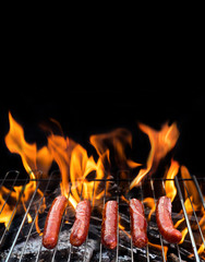 sausages on the grill