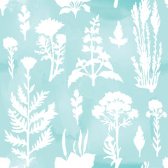 Fototapeta premium watercolor seamless background with plants