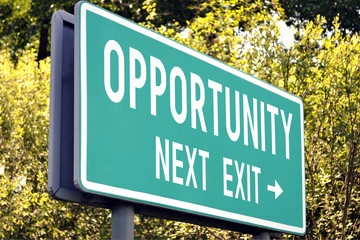 Opportunity - next exit sign