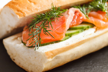 Sandwich with salmon