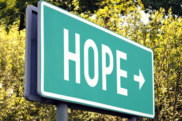 Hope - next exit sign