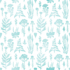 Fototapeta premium watercolor seamless background with plants