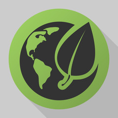 eco globe icon. Modern flat vector icon