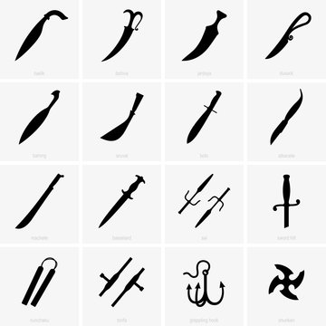 Cold weapons, shade pictures