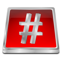 Hashtag Button - 3D illustration