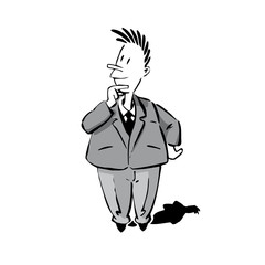 cartoon männchen überlegend