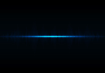 Sound waves oscillating glow light, Abstract technology background - Vector