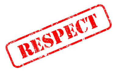 RESPECT rubber stamp text on white background