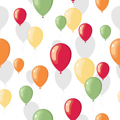 Vector party flat balloons pattern.