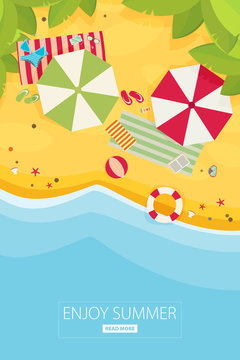 Beach flat design background