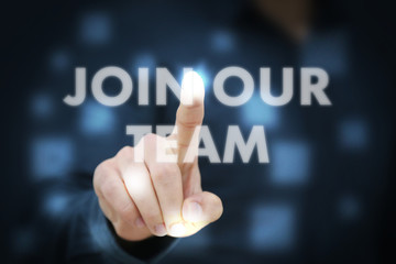 Businessman touching Join Our Team