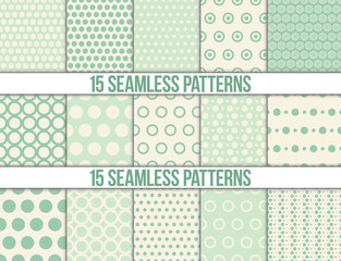 seamless patterns, polka dots set