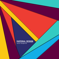 Vector material design background. Abstract creative concept layout template. For web and mobile app, paper art illustration design. style blank, poster, booklet. Motion wallpaper element. Flat ui