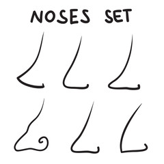 Nose icons set vector line symbols..