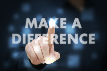 Businessman touching Make A Difference