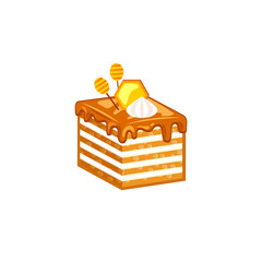 Honey  cake isolated on white background