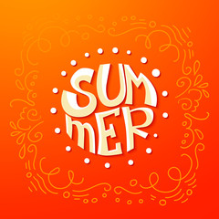 Circle Summer lettering background
