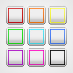 Set of square web buttons