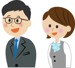 笑顔の会社員　男女