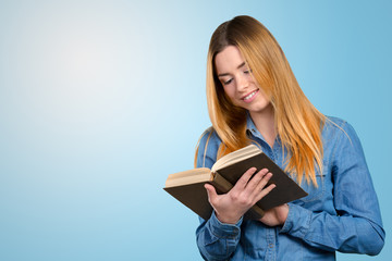 young girl with books