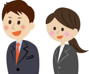 スーツ姿の男女