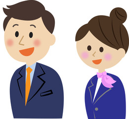 スーツ姿の男女