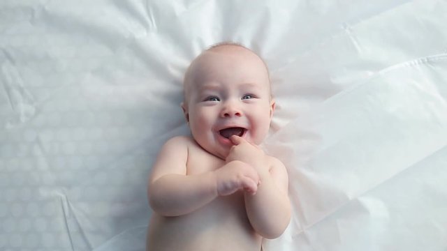 Little Baby On White Background, Sound Included