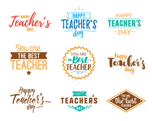 Happy teachers day vector typography.