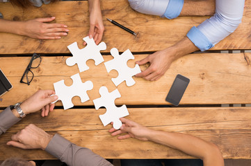 Businesspeople solving problem