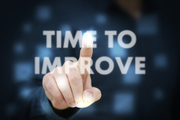 Businessman touching Time To Improve