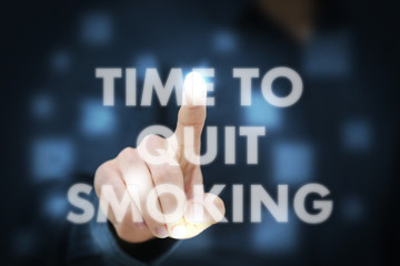 Businessman touching Time To Quit Smoking