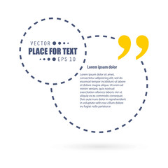 Abstract concept vector empty speech square quote text bubble. For web and mobile app isolated on background, illustration template design, creative presentation, business infographic social media