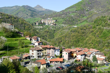 Fototapeta na wymiar The villages of Campora, Bruzella and Caneggio on Muggio valey