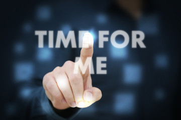 Businessman touching Time For Me