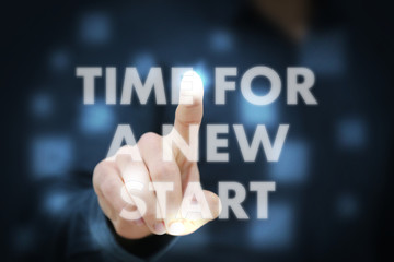 Businessman touching Time For A New Start