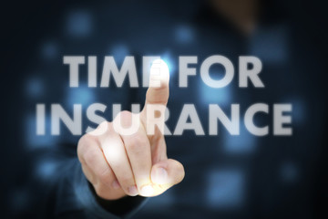 Businessman touching Time For Insurance