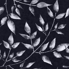 Watercolor seamless pattern. Abstract background with colorful leaves