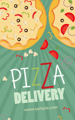 Pizza vector advertisement banner. Pizza delivery service.