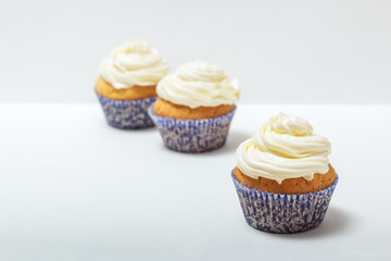 Cupcakes with yellow cream