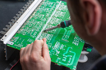 Repair of electronic devices, tin soldering parts